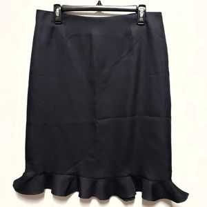Adolfo 12 Textured Black Peplum Hem Skirt